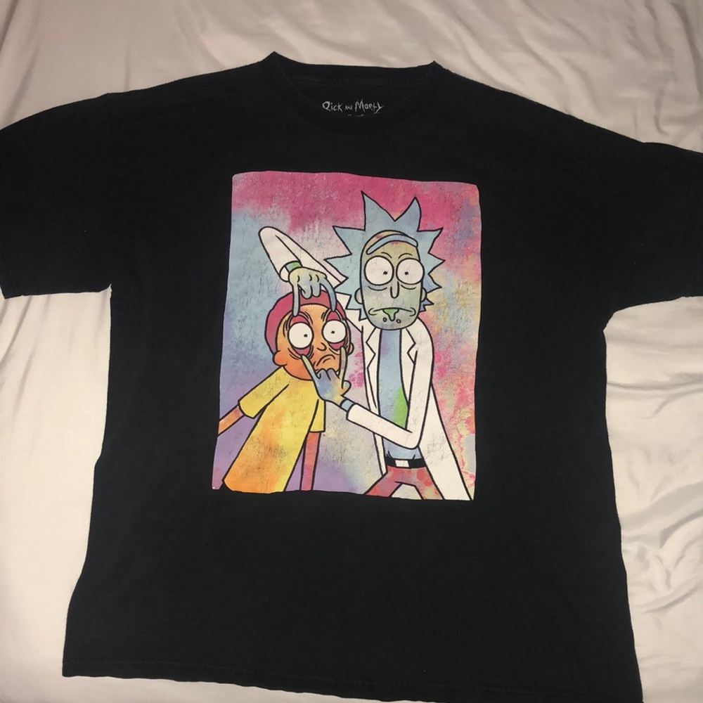 Black Rick and morty t shirt